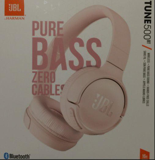JBL TUNE 500BT Wireless On-Ear Headphones with Built-in Microphone & Remote Pink

