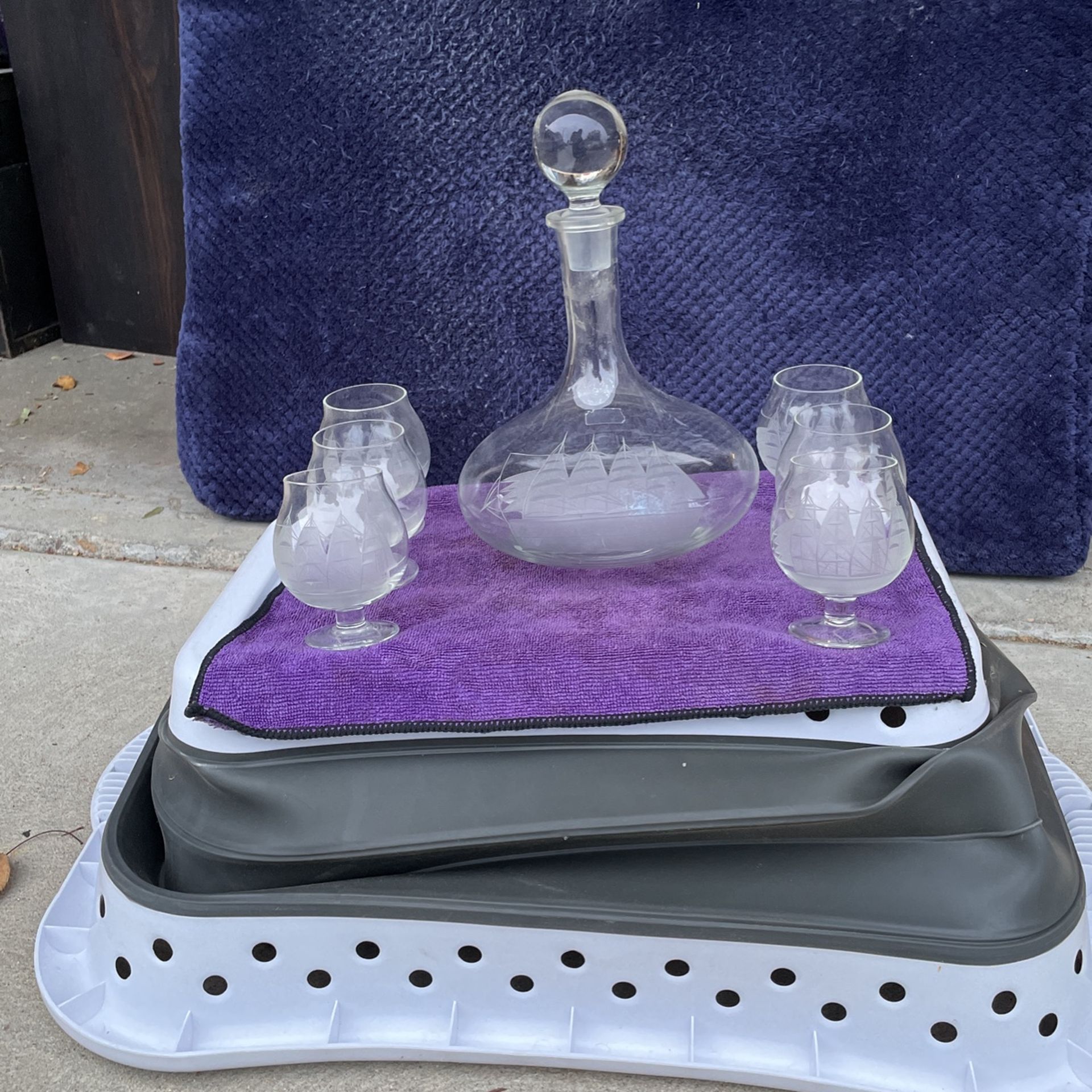 Tuscany Ship Decanter Set & Flintstone Mugs