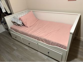 Daybed frame with 3 drawers, white, Twin