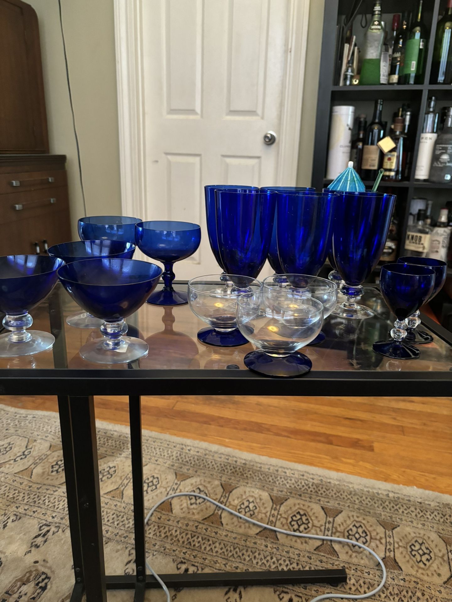 Chic Deco Style Cobalt Cocktail Glasses