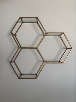 World Market Gold Hexagon Shelf
