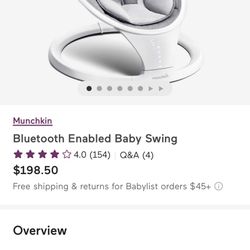 Munchkin Bluetooth Enabled Baby Swing