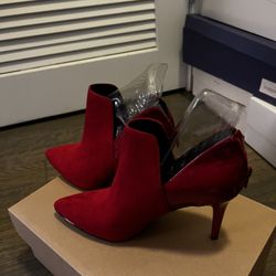 Red Suede Ankle Boots