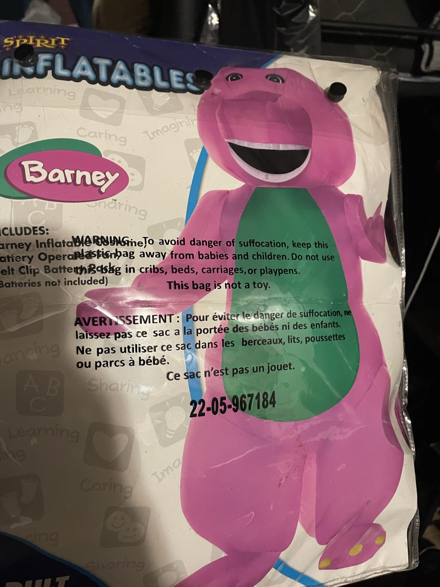 Inflatable Barney Costume