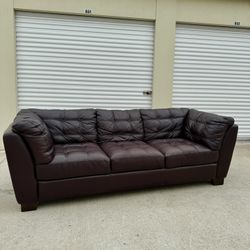 DIVANI Brown Italian Leather Sofa, Can Deliver!