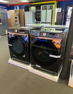 Samsung 5.0cu Front Load Washer +7.6cu Gas Dryer Stackable New