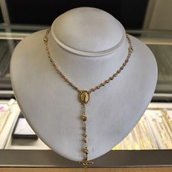 14k Solid Gold Rosary Necklace 10.9 Grams 18 Long Layaway Available 10% Dwon If You Interested Please Make Sure You Ask For Maribel Thank You 