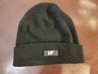Beanie NF Real Music Brand. Black with a Rubberized "NF" logo patch on the cuff