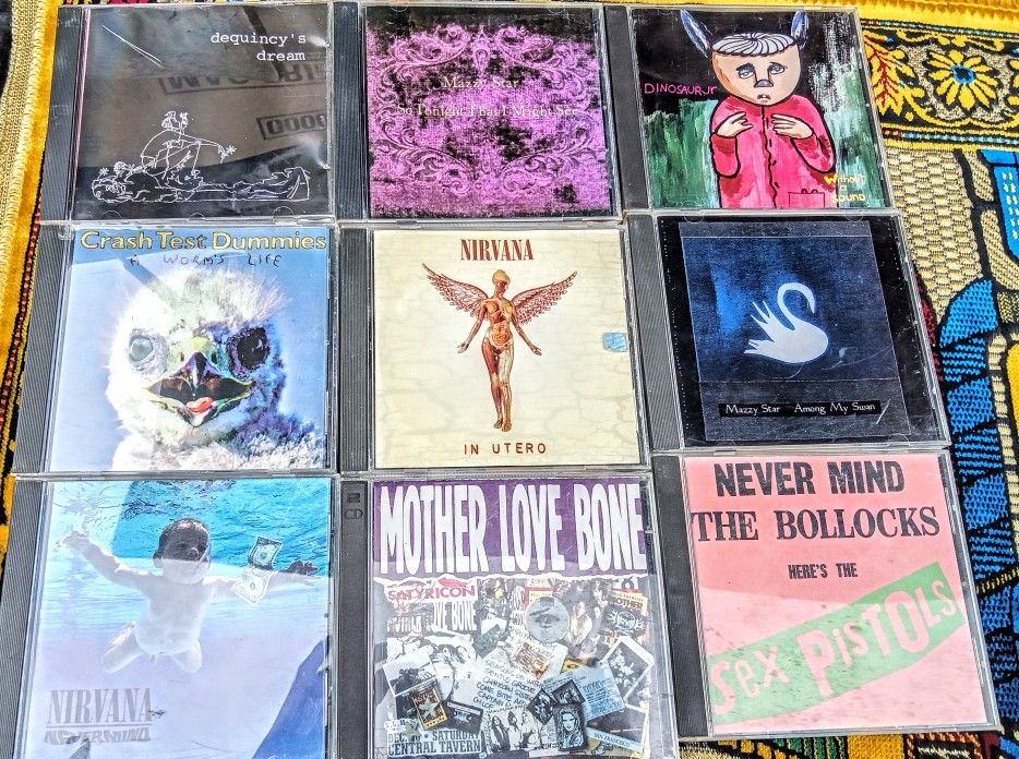 18 Grunge, Punk, Alt. CDs!!! Nirvana Mazzy Star Dinosaur Jr Butthole Surfers Etc!!!