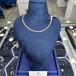 Chain Cubanlink 18 Inch 10k Gold Diamonds Real 