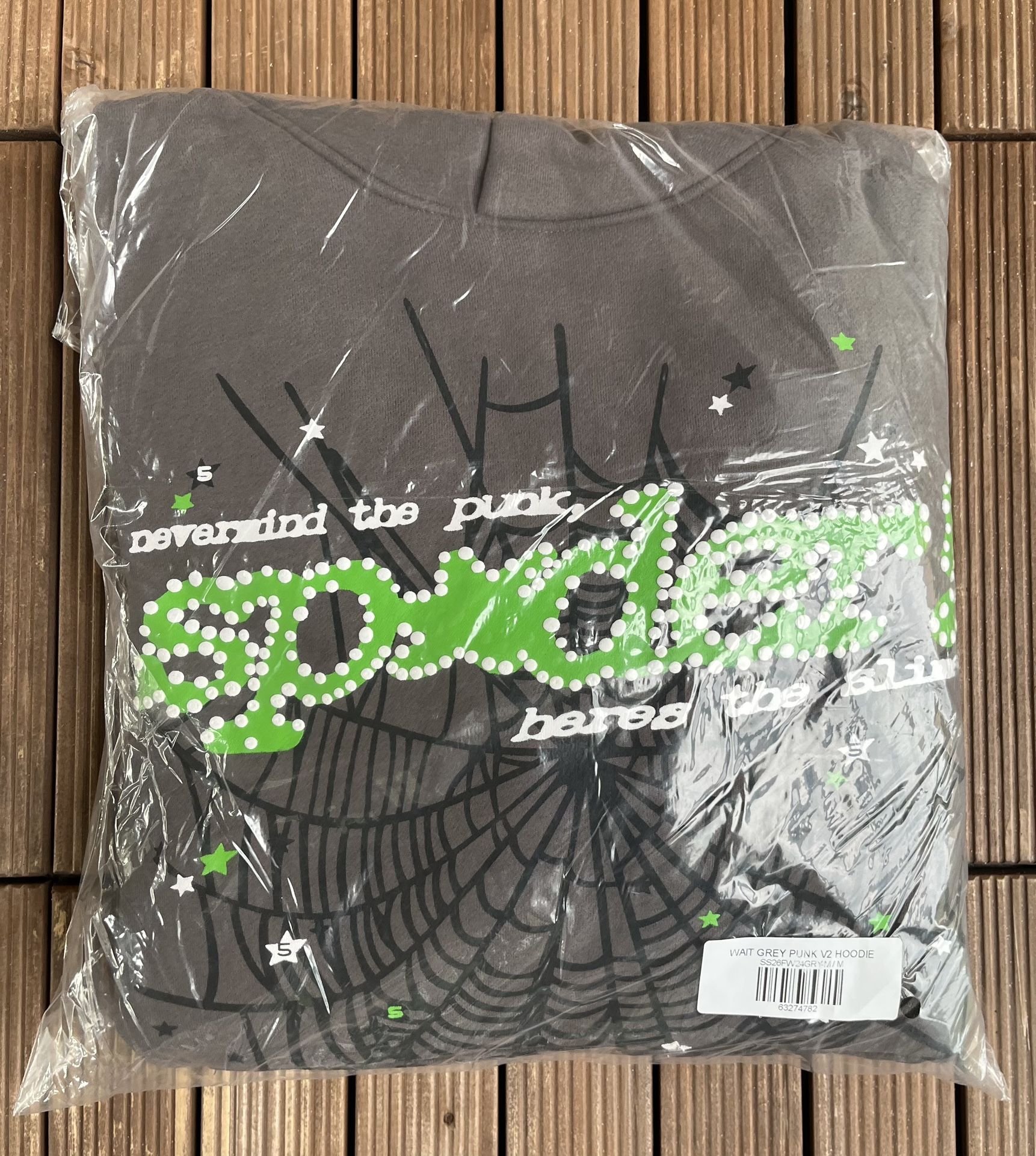 Grey Sp5der Wait V2 Punk Hoodie
