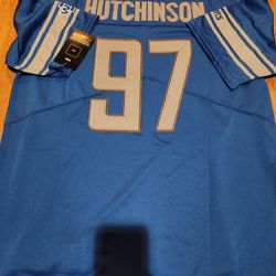 2025 NFL Detroit Lions 97# Hutchinson Rugby Clothes Man
