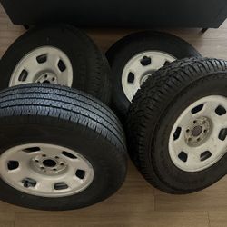 For Sale: Set of 4 Original Chevrolet 16” Factory Steel Wheels with Tires – Perfect OEM Upgrade or Replacement!  Genuine factory original Chevrolet 16