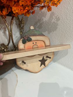 Wooden Santa Claus hanging shelf