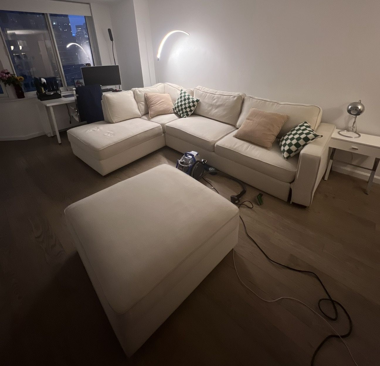 L-Shaped Couch + Ottoman With Storage