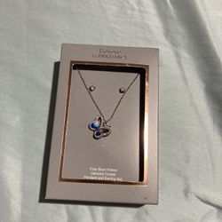 Believe by Brilliance Butterfly Necklace & Stud Earring Set