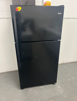 Whirlpool Top Freezer Fridge – Black, clean look, tested