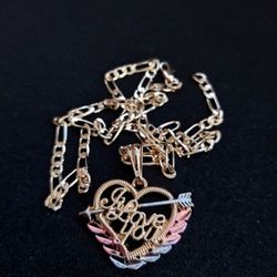 I Love You Heart Pendant W Chain