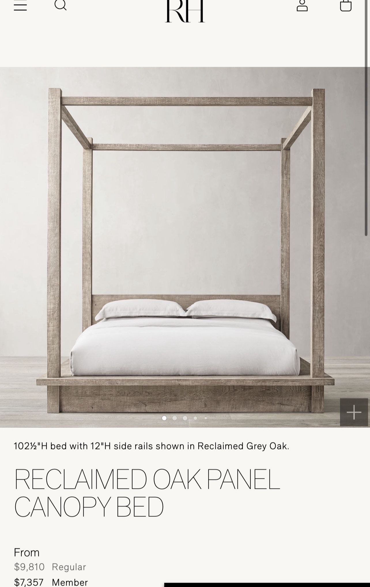 Restoration hardware king Size Bed Canopy Bed In oak