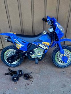 Kids Electric Ride-On Dirt Bike Blue
