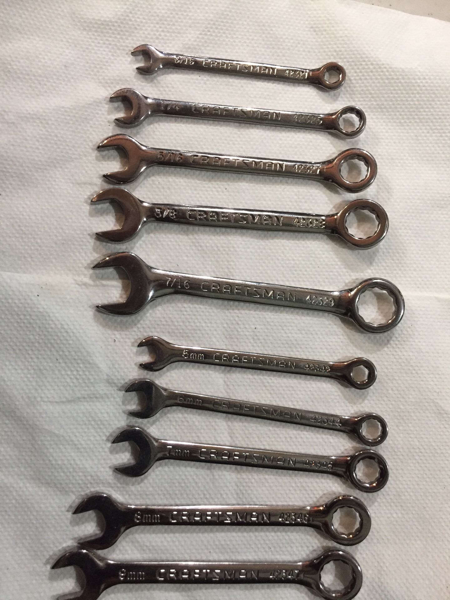 Mini Wrench Set. Chrome. Craftsman. 10pcs.