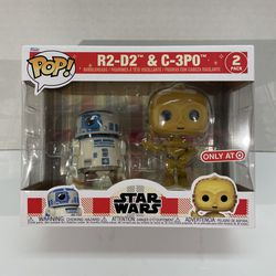 Funko Pop Star Wars R2-D2 C-3PO 2 Pack Disney 100 Retro Reimagined NIB In Hand