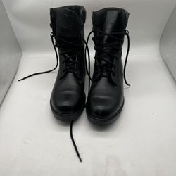 Rocky Boots 1950 Combat Black Leather Comfort Lace Up Round Toe Men's 10.5 MW