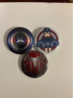 Captain America and Spider-Man badge