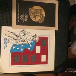 Coin collection  And Metal Flags 