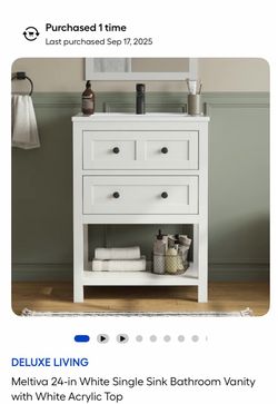 Deluxe Living Meltiva 24-in White Bathroom Vanity