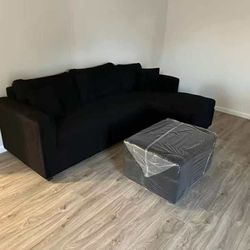 💥 New Black Sectionals With Free Ottoman