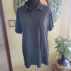Men's Billabong Dark Gray Short Sleeved Polo Shirt Surfer Style Sz Med