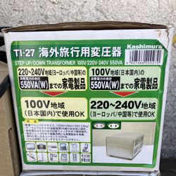 KASHIMURA NTI-27 Voltage Converter 100V/220-240V 550W Transformer JAPAN