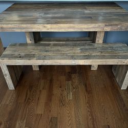 West Elm Emerson Collection Reclaimed Wood Dining Table and Bench
