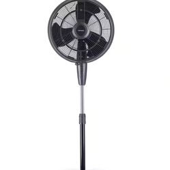 NewAir 18" 3-Speed Oscillating Misting and Pedestal Fan, Cools 500 sq. ft, Black.