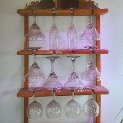 Wooden Wine glass Rack With Custom Top 