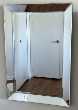 Modern Beveled Glass Wall Mirrors (Set of 2)