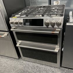 Stainless Steel 30” Cafe Range Stove With Double Oven 6 Burners 