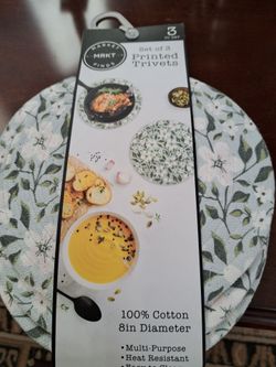 Printed Trivets, Market Find, Set of 3