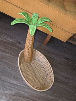 Ciroa Palm Tree Resin Wicker Serving Basket Bowl Platter