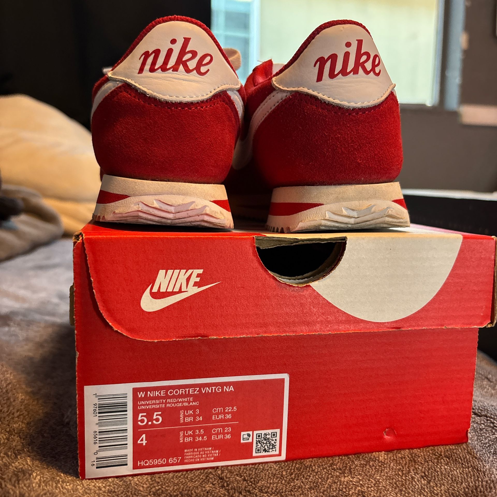 Nike Cortez red and white trainers