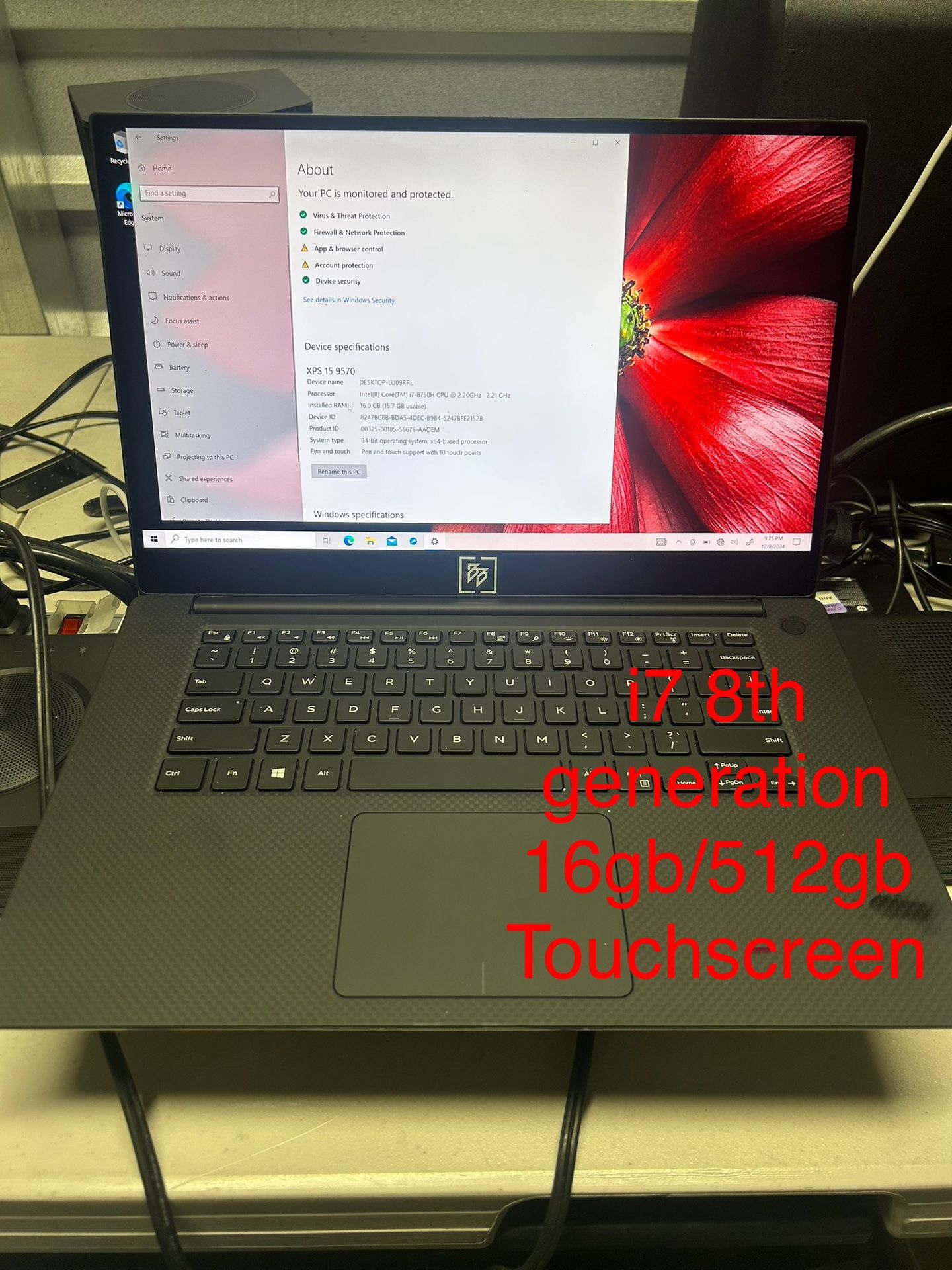 XPS 15 9570, Intel Core i7 8th Gen., 16GB RAM, 512GB SSD