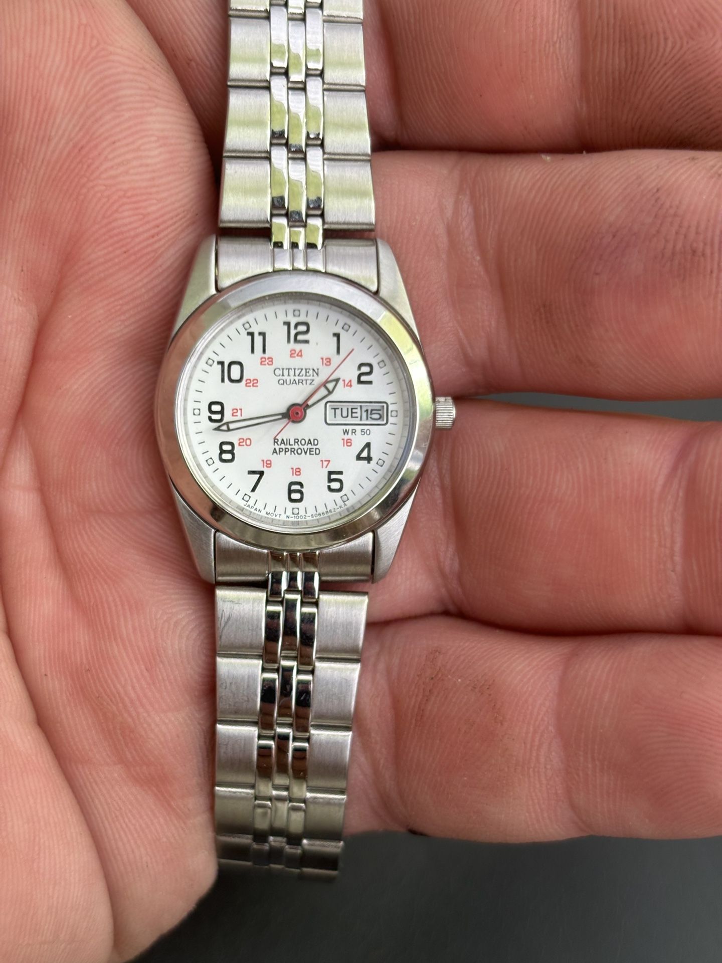 Citizen Railroad Approved 1002-S029317 Silver Tone Womens Watch. New Battery.