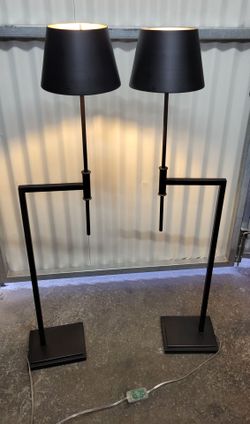 Set of Two Modern Matte Black Floor Lamps