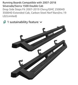 Running Boards Compatible with 2007-2018 Silverado/Sierra 1500 Double Cab