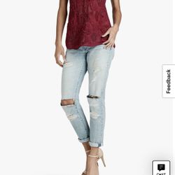 NEW WOMENS LUCKY BRAND EMBROIDERED BLOUSE 