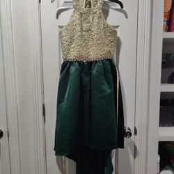 Beautiful Gold & Emerald Green Dress