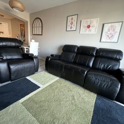 Great Price For An Amazing Black Recliner 3 Seat Sofa And 1 Seat Recliner