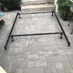 Full or twin adjustable bed frame with wheels