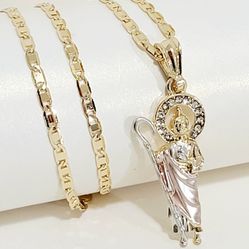 14k Gold Plated San Jude Necklace New 